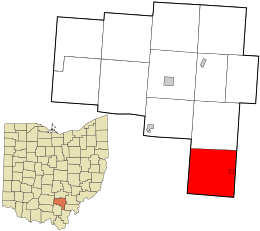 Location in Vinton County and the state of Ohio.