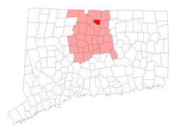 Location within Hartford County, Connecticut