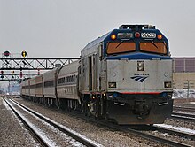 White and blue locomotive