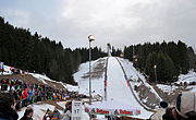 Vue d'un tremplin de saut à ski