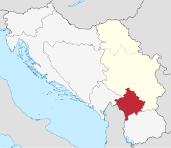 Localizarea provinciei Kosovo