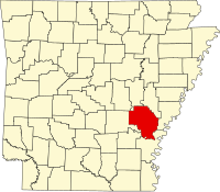 Map of Arkanzas highlighting Arkansas County