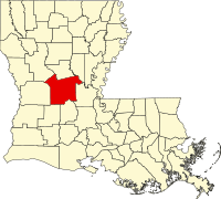 ラピッズ郡の位置を示したルイジアナ州の地図