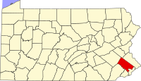 Округ Монтгомері на мапі штату Пенсільванія highlighting
