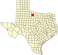 Locatie van Baylor County in Texas