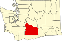 Yakima County na mapě Washingtonu