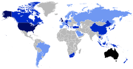 Map of the Australian diaspora