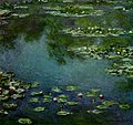 A painting of water lilies by Claude Monet.