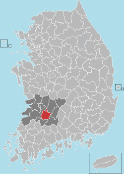 Location in South Korea