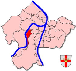 Lage des Stadtteils Koblenz-Moselweiß