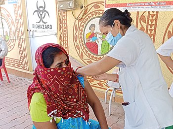 Vaccination drive for COVID prevention in Bhopal, India