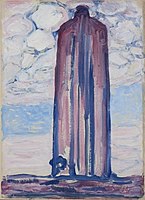 Vuurtoren bij Westkapelle, door Piet Mondriaan geschilderd in 1908; coll. Gemeentemuseum Den Haag