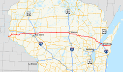Karte der Wisconsin State Highway 29