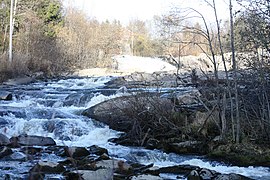 River Leira by Kråkfoss waterfalls