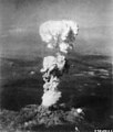 Image 16The mushroom cloud of the detonation of Little Boy, the first nuclear attack in history, on 6 August 1945 over Hiroshima, igniting the nuclear age with the international security dominating thread of mutual assured destruction in the latter half of the 20th century. (from 20th century)