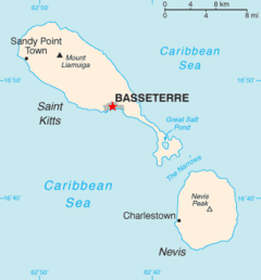 vị trí của the City of Basseterre in St. Kitts and Nevis