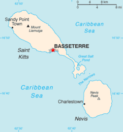 バセテール（Basseterre）の位置の位置図