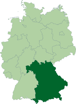 Разположение на Бавария в Германия