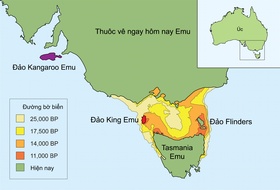 Phân bố của emu và việc tái hiện lịch sử phân bố dọc đường bờ biển quanh Tasmania