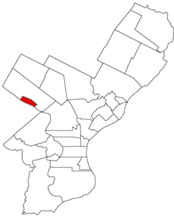 Map of Philadelphia County, Pennsylvania highlighting Manayunk Borough prior to the Act of Consolidation, 1854