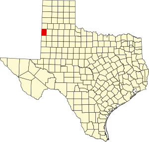 Map of Texas highlighting Bailey County