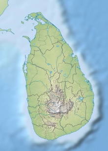 Map showing the location of Wilpattu National Park