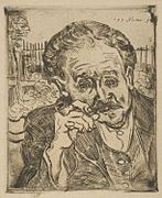 Dr. Gachet, gravura de Vincent van Gogh (1890)