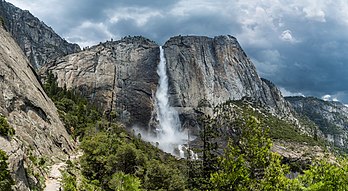 La partia d’en-dessus de les cascâdes de Yosemite (California). (veré dèfenicion 8 578 × 4 715*)