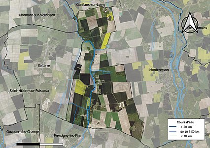 Carte orthophotographique de la commune en 2016.