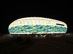 Η Allianz Arena φωταγογημένη την ημέρα του τελικού του ΟΥΕΦΑ Τσάμπιονς Λιγκ το 2012