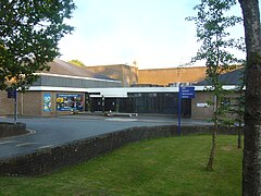 The Arts Building entrance, before refurbishment in 2013.