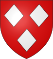 3 losangos—Gules, três losangos argento— Guillaume de Haer (de acordo com Gelre)