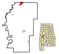 Location of Moundville, Alabama