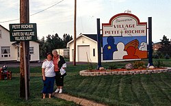 Petit-Rocher welcome sign, 2016