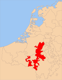 Keuskupan-Kepangeranan Liège sekitar tahun 1350.