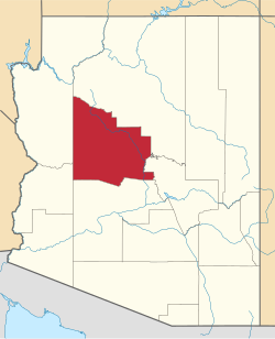 Karte von Yavapai County innerhalb von Arizona