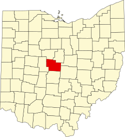 Karte von Delaware County innerhalb von Ohio