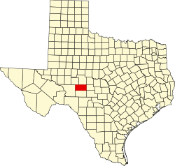 Schleicher County na mapě Texasu