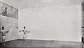 Ilustración de la cancha de squash del Olympic y del Titanic de primera clase, cuya pìsta se ubicaba en la cubierta G, mientras que la tribuna se situaba en la cubierta superior.