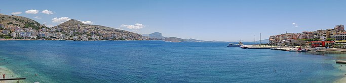 The view over the city and the Port of Sarandë