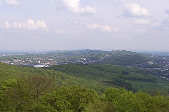 Uitzicht vanaf de Hünenburg op het Teutoburger Woud