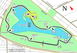 Layout of the Melbourne Grand Prix Circuit