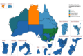 Coalition candidates in each electorate by party