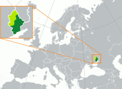 DNR:n hallitsemat alueet tummanvihreällä.