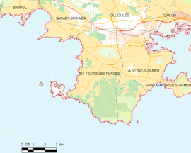 Mapa obce Six-Fours-les-Plages