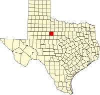 Locatie van Jones County in Texas