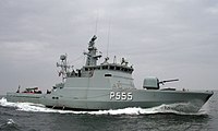 O barco de patrulha P555 HDMS Støren.