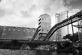 A sugar cane processing plant in Orange Walk Town