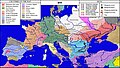 First Bulgarian Empire (681–1018 AD) and Byzantine Empire (286/395–1453 AD) in 895 AD.