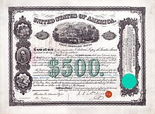 Obligation hypothécaire de 500 $ émise par Antonio López de Santa Anna le 28 juin 1866 pendant son exil à New York et signée de sa propre main. Sur l'obligation figurent ses palais et ses terres, qui ont été mis en gage comme garantie. Santa Anna voulait utiliser cet emprunt d'un montant total de 750.000 dollars pour financer son retour au Mexique.